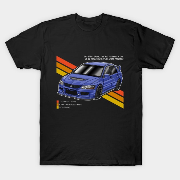 Mitsubishi Lancer Evolution T-Shirt by Guyvit